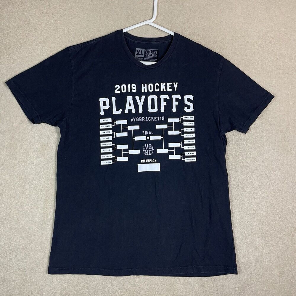 Violent Gentlemen T-Shirt Adult Extra Large Black‎ 2019 Hockey Playoffs Adult
